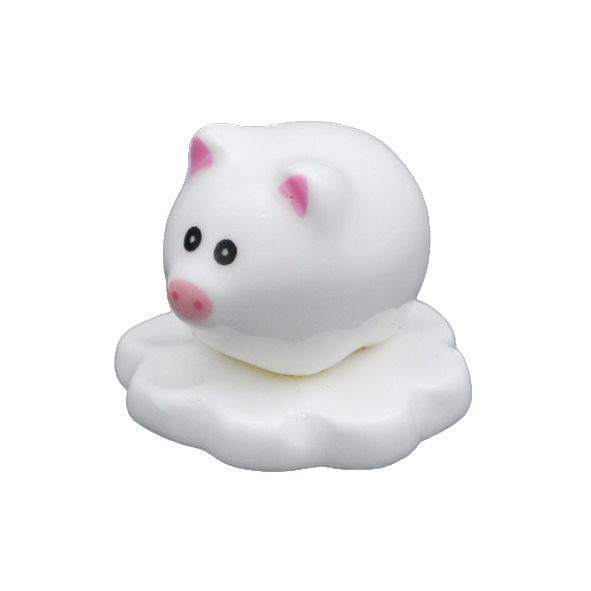 Figura de porcelana cerdo de la suerte pintado a mano