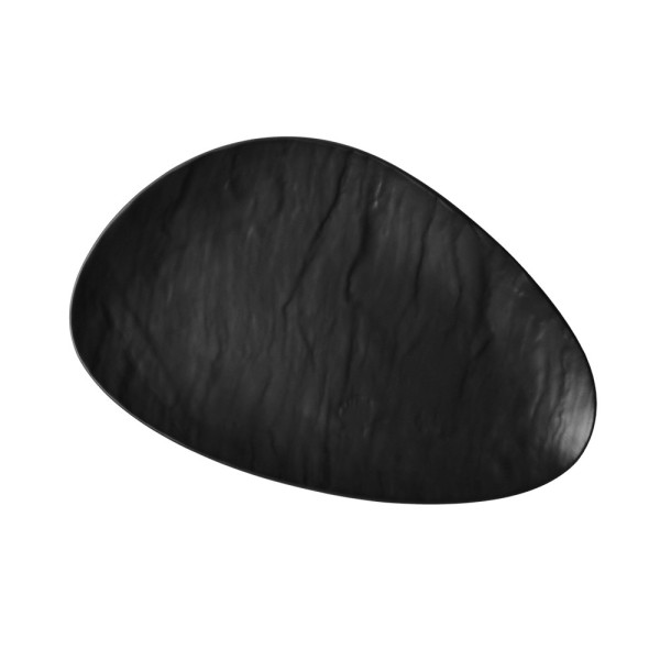 Ovale Servierplatte 28 cm "Schieferdesign", schwarz