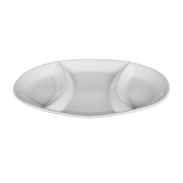 Plato de porcelana de 3 segmentos "Tris di Pasta" oval 35 cm