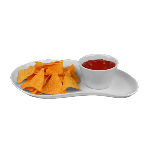 Plate for Nachos 31 x 20 cm with bowl for Dip TB