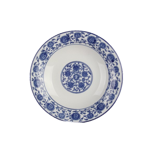 Original asiatischer Porzellan Teller tief 20 cm "China Blau"