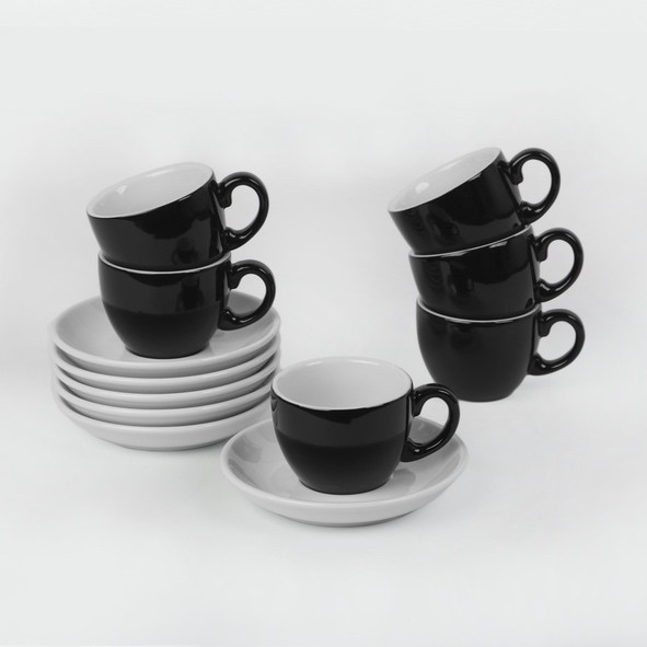 Cup "Palermo" 0,10 l with Saucer UTP, black/white
