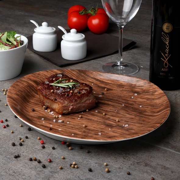 Steak plate 31 x 27 cm "Wood Design