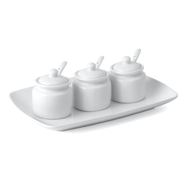 Rect. Serving Set for sauces or jam - Set of 4