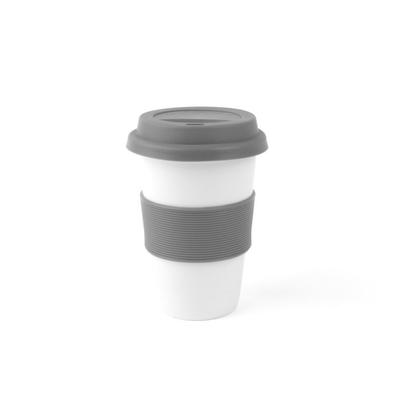 3er Set Porzellan Kaffeebecher 0,20 l "Coffee to Go" grau
