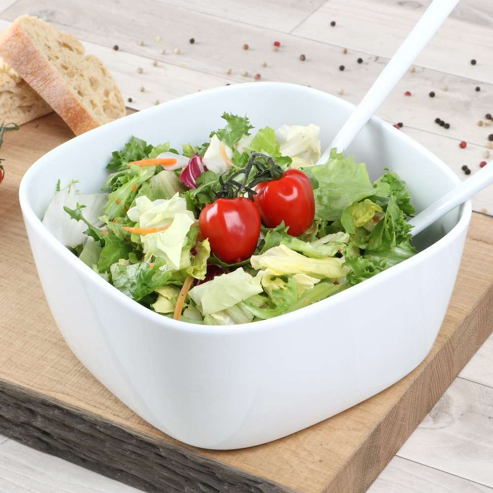Salatschüssel eckig 25,5 cm weiß günstig online kaufen!