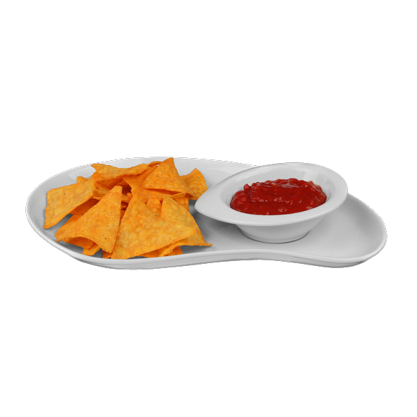 Plate for Nachos 31 x 20 cm with bowl for Dip DB