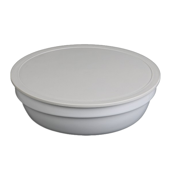 Round bowl with lid grey, stackable