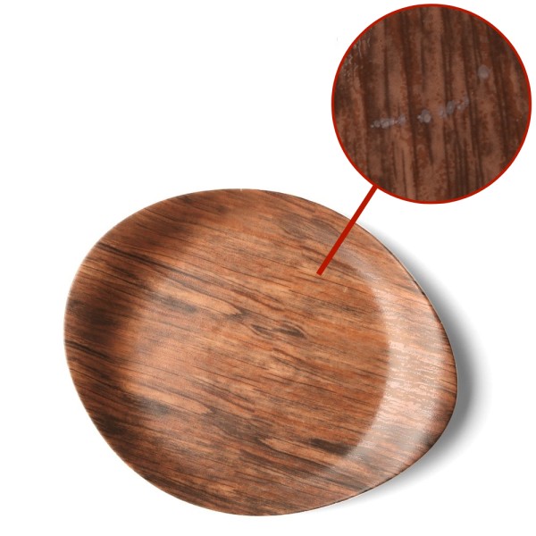 Porzellan Servierplatte oval 26 cm halbtief "Wood-Design" 2. Wahl