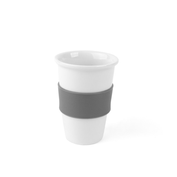 Set 2 de mugs de café Coffee to Go 0,26 l avec banderole gris