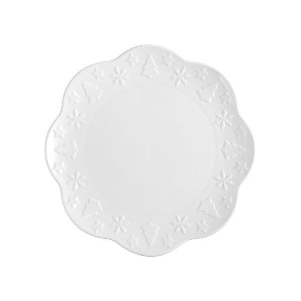 Assiette plate en porcelaine 19 cm "Ceremony "en porcelaine fine en relief