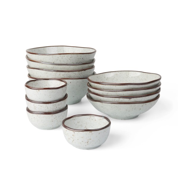 12-piece bowl set Reactive professional porcelain "Arena"