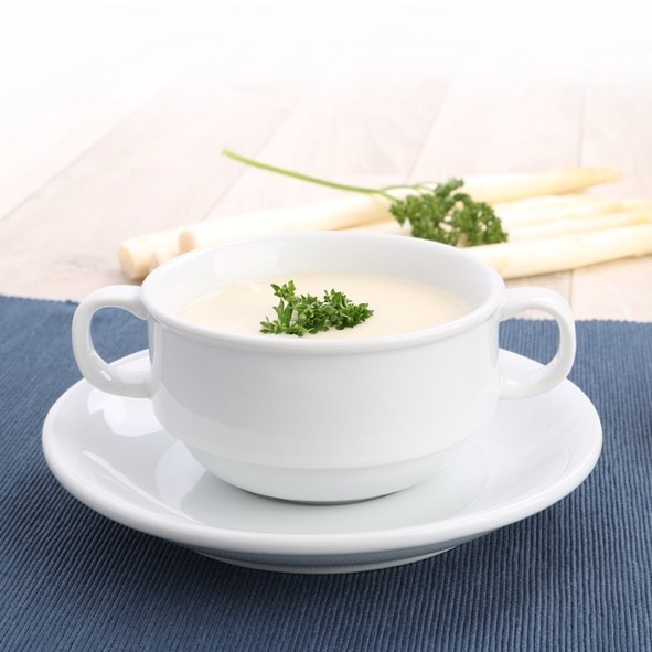 Taza de sopa de porcelana 0,25 l Smart con platillo