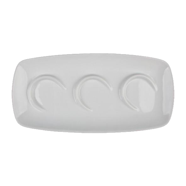 Porzellan Servierträger 29 cm weiß mit 3 Mulden