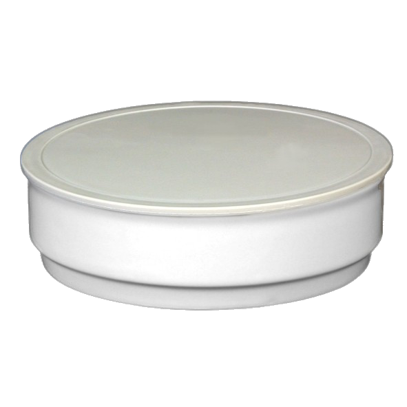 Cuenco de porcelana apilable 0,80 l con tapa de plástico gris