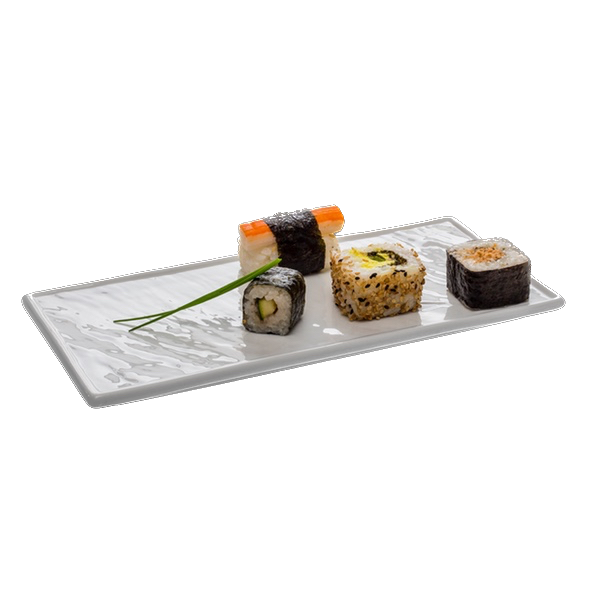 Sushi-Teller 26 x 12 cm "Schieferdesign" weiß (**)