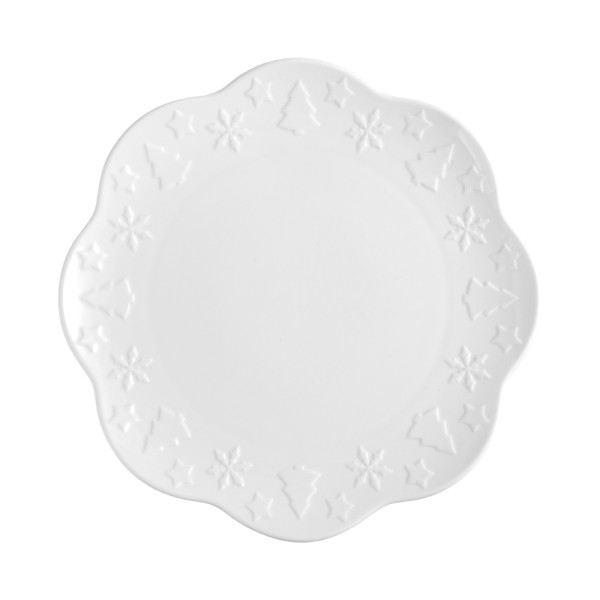Porcelain plate flat 26.5 cm "Ceremony" made of fine relief porcelain