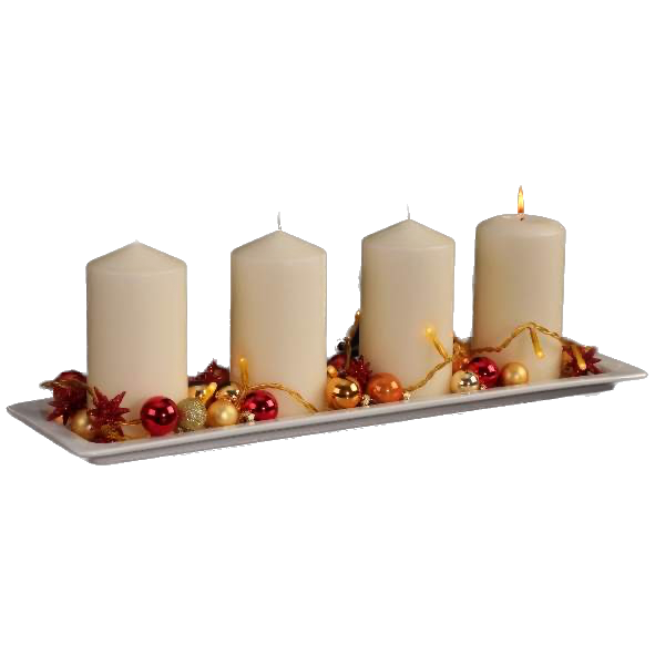 Advent Decoration-Plate candle 53 cm