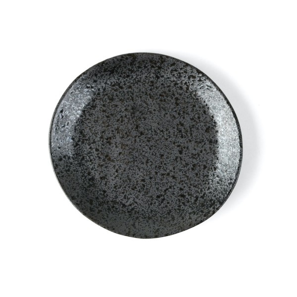 Porzellan Teller flach 21 cm "Carbon" aus Hartporzellan, grau