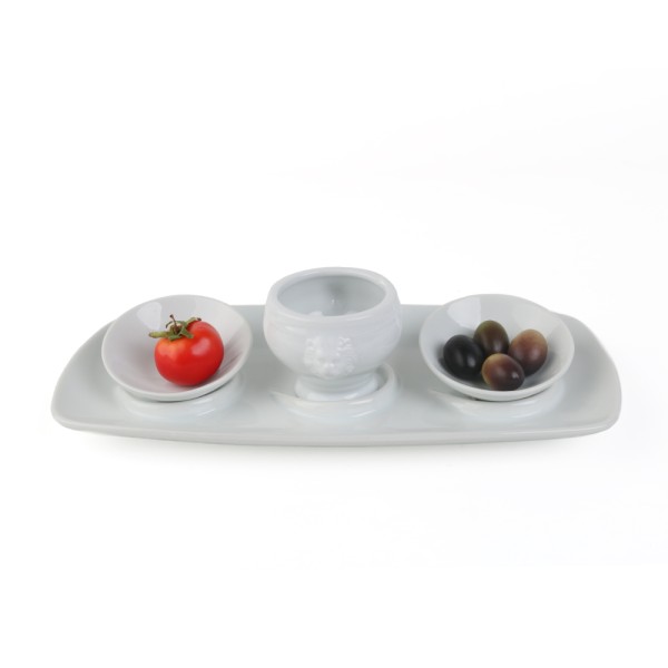 Set serving tray 29 cm + appetizer 4-pcs.