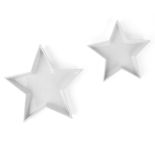 2-tlg. Set Porzellanschalen Stern, 20 und 26 cm