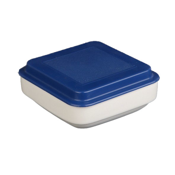 Square bowl 15 cm with cover blue