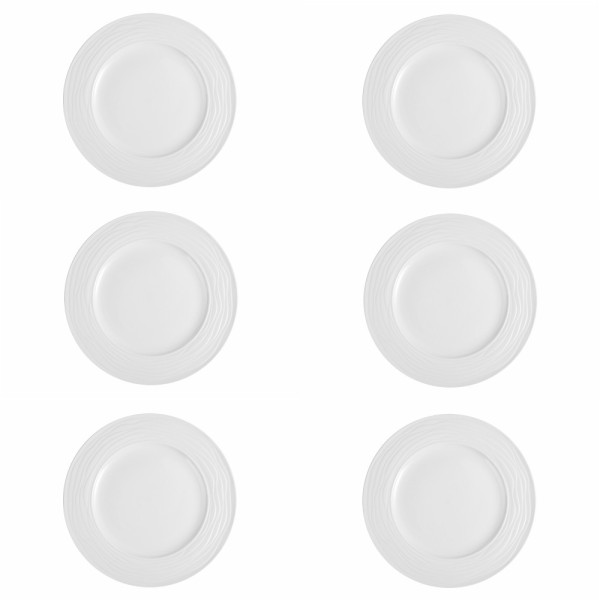 6 pieces. Assiette plate en porcelaine 21,5 cm "Melody"
