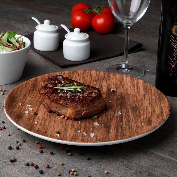 Alumina Porzellan Steakteller rund 28 cm Nature günstig online kaufen!