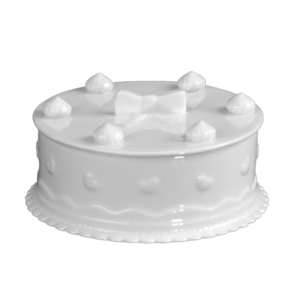 Boîte en porcelaine 17 cm Gâteau coeur