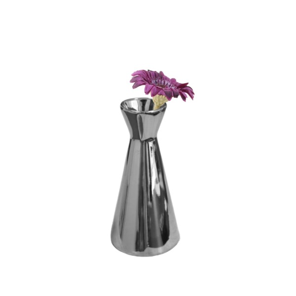 Vase à fleurs 14 cm Forme en X argentée