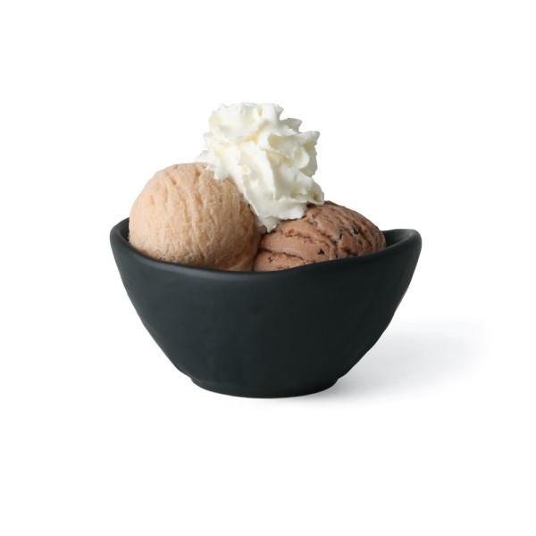 Cuenco de helado/postre negro 12 cm diseño de pizarra