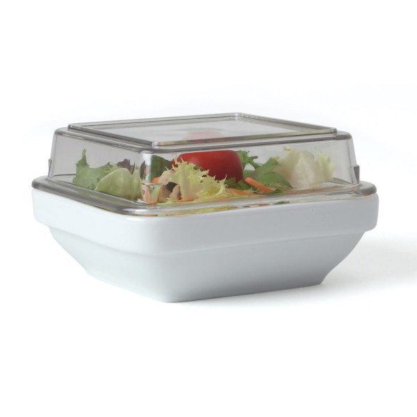 Square dish 14,5 cm with cover clear high