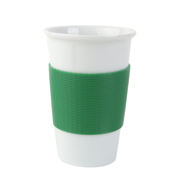Coffee Mug 0,38 l with Silicone-Banderole - Set of 2